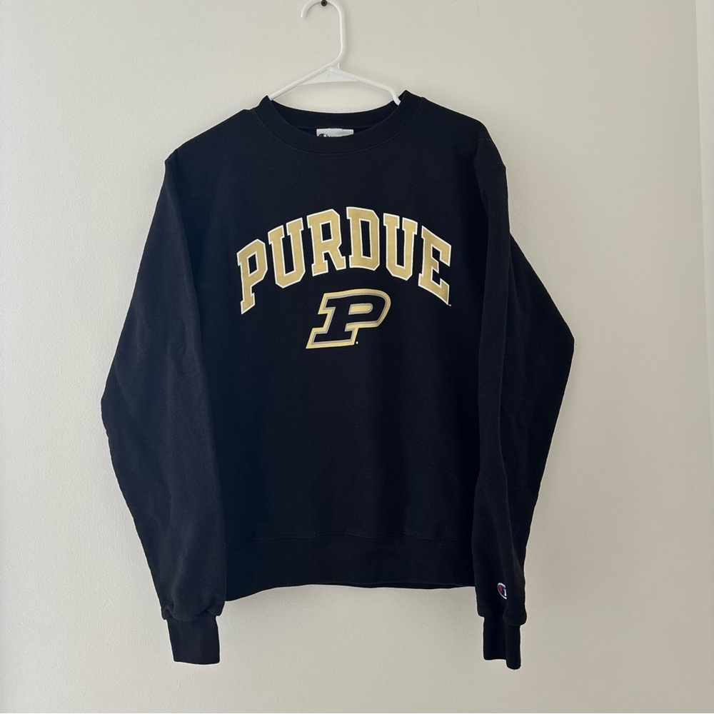Black Purdue Champion Crewneck Sweatshirt